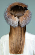 York Furrier Headband Crystal Fox Headband With Mink Accent