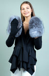 York Furrier Gloves Frost Fox & Wool Mittens With Fingerless Option