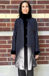 York Furrier Sheared Mink 10 / Navy Blue Navy Sheared Mink Reversible to Taffeta Short Coat With Navy Mink Collar and Cuffs