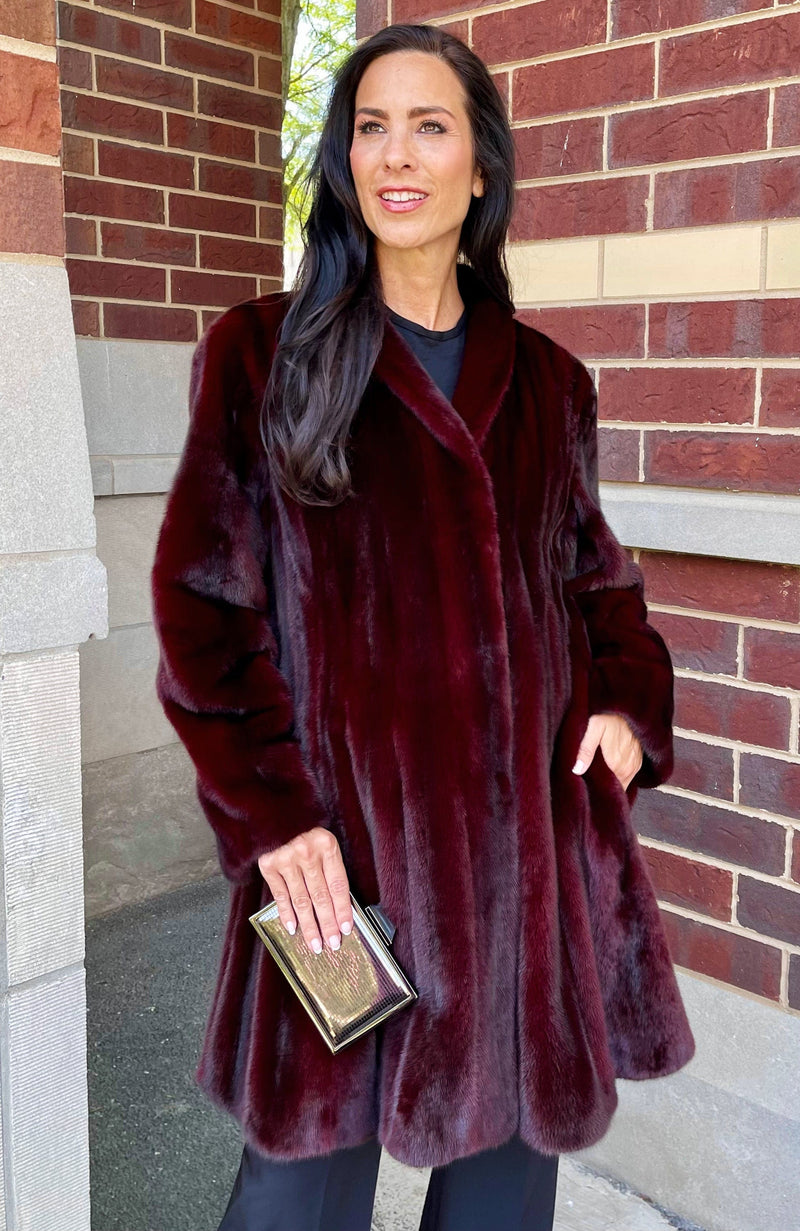 York Furrier Mink Special Order / Red Jewel Red Jewel Mink Shaped Swing Coat