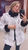 Natural Black Cross Mink Sculptured Sections Jacket With Ranch Mink Collar and Cuffs