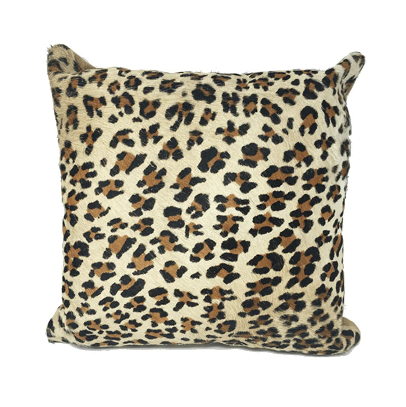 York Furrier Pillow Animal Print Stenciled Cowhide Square Pillow