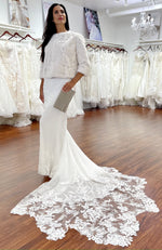 York Furrier Bolero M / White Natural White Mink Embroidered Jacket Designed By Monique Lhuillier