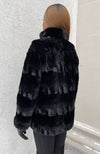 York Furrier Mink 10 / Black Black Sculptured Sheared Mink Reversible To Taffeta Jacket
