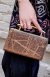 York Furrier Handbag Bronze Bronze Nizza Glitter Box Clutch