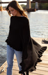York Furrier Topper Black / One size fits most Cashmere Ruffle Edge Topper