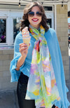 York Furrier Topper Bahama Blue / One size fits most Cashmere Ruffle Edge Topper