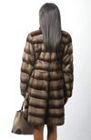 York Furrier Mink 8 / Chocolate Mocha Chocolate Mocha Mink Horizontal Flared Short Coat