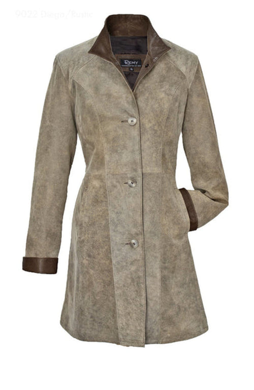 York Furrier Leather 10 / Diego/Rustic Diego/Rustic Lamb Leather Walking Coat