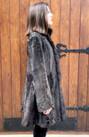 York Furrier Persian Lamb 8 / Espresso Espresso Swakara Lamb Fluted Short Coat With Matching Sable Trim