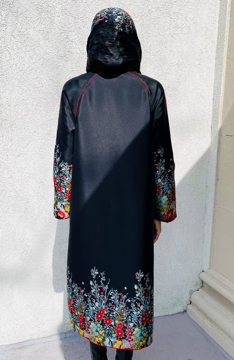 York Furrier Rainwear Floral Rainwear Reversible Walking Coat