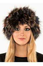 York Furrier Headband Multi-Color Fox Knitted Neck Warmer/Headband