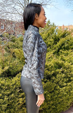 York Furrier Leather Frost Suede Printed Jacket