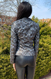 York Furrier Leather Frost Suede Printed Jacket