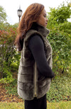 York Furrier Vest Olive / 12 Italian Design Loden Dyed Rex Rabbit Vest