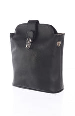 York Furrier Handbag Italian Made Black Pebble Leather Crossbody Bag