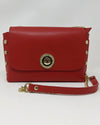 York Furrier Handbag Red Italian Made Calfskin Leather Handbag