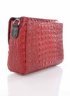 York Furrier Handbag Italian Made Leather Croc Embossed Crossbody Bag