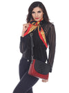York Furrier Handbag Italian Made Leather Croc Embossed Crossbody Bag