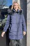 York Furrier Fabric 10 / Lake Blue Lake Blue Down Detachable Hood Jacket with Galaxy Dyed Finn Raccoon Hood Trim