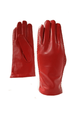 York Furrier Gloves M / Red Lamb Leather Gloves With Wool & Cashmere Lining
