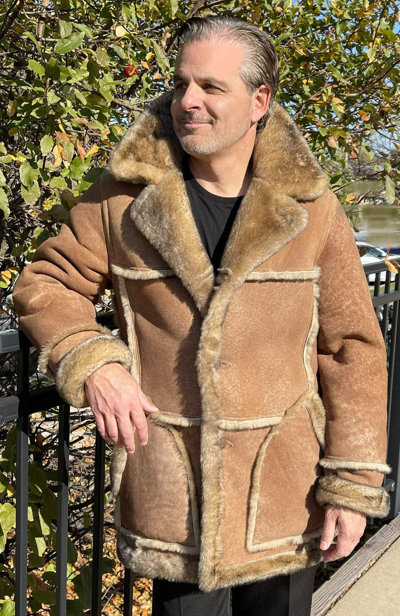 York Furrier Shearling Special Order / Ale Men's Ale Shearling Retro Car Coat