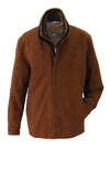 York Furrier Fabric Men's Elk/Cognac Leather Jacket With Shearling Fur Collar