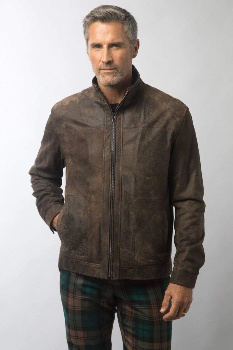 York Furrier Leather Men's Frontier/Cocoa Lamb Leather Jacket