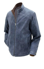 York Furrier Fabric 48 / Lake/Rustic Men's Lake/Rustic Classic Style Leather Jacket