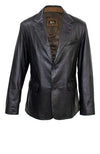 York Furrier Leather Men's Peat/Rustic Leather Two Button Blazer