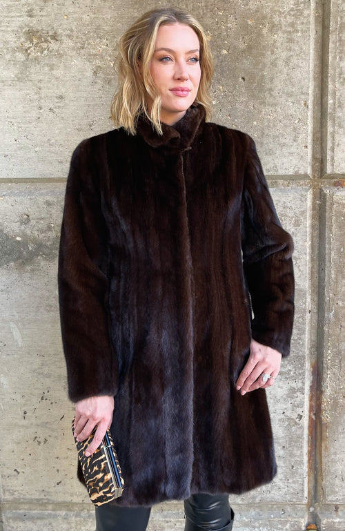 York Furrier Mink 10 / Mahogany Natural Mahogany Mink Short Coat