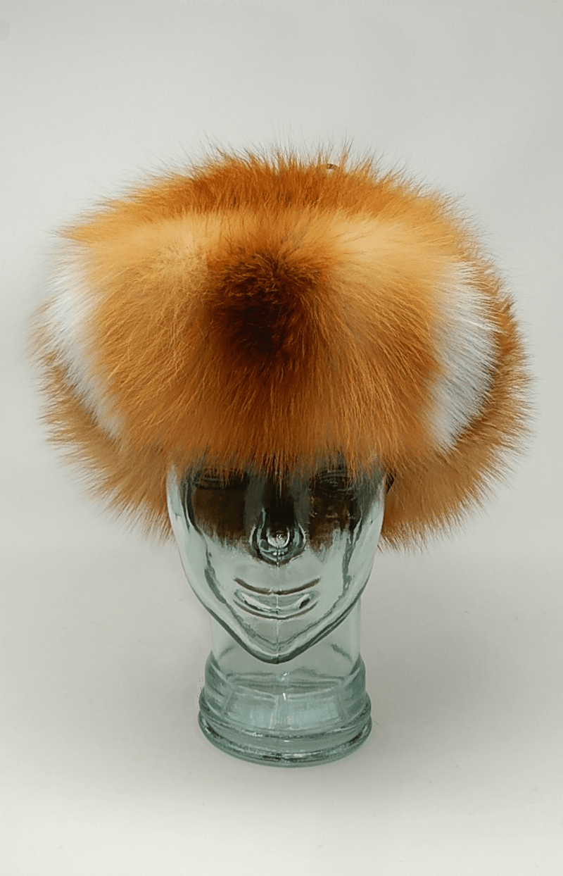 York Furrier Hat Natural Red Fox Fur Men's Trooper Hat