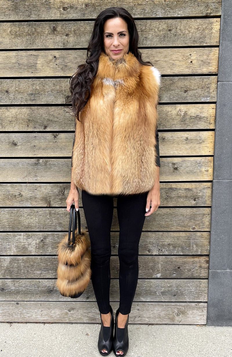 York Furrier Fox 8 / Red Natural Red Fox Vest