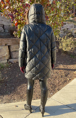 York Furrier Leather Nero Lamb Leather Down Det. Hood Jacket with Finnraccoon Hood Trim