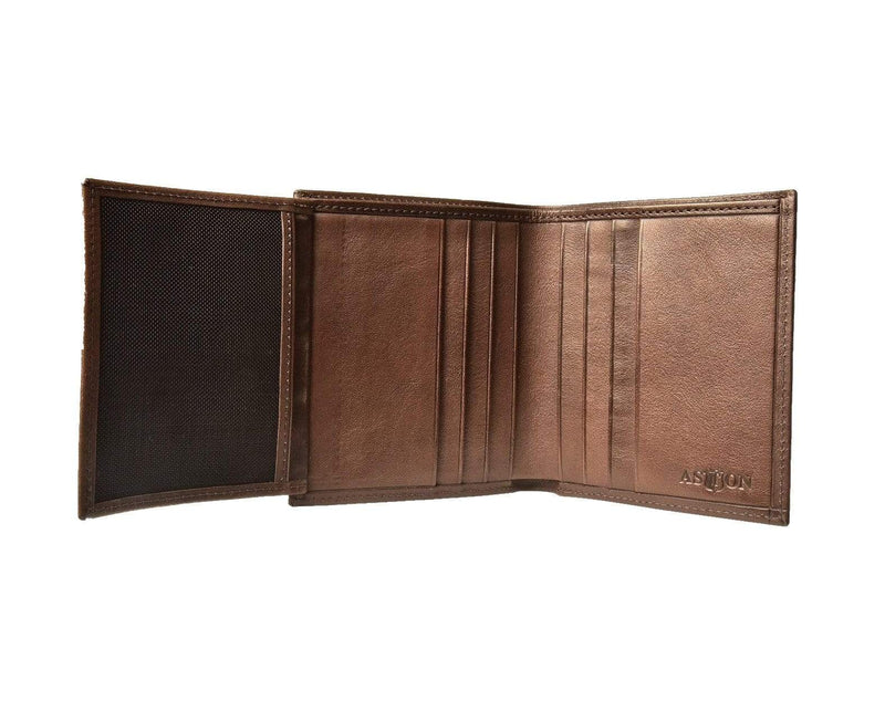 York Furrier Wallet Oak Lamb Leather Steinbeck Hand-Stitched Wallet by Aston