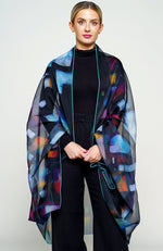 York Furrier Topper Sheer Artist Print Scarf