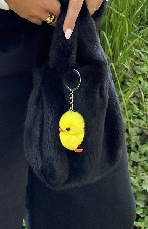 York Furrier Keychain Yellow Mink Chick Purse Charm/Key Chain