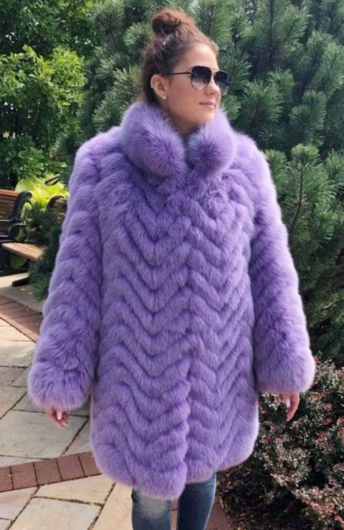 York Furrier Mink 10 / Lilac York Exclusive Lilac Fox Short Coat